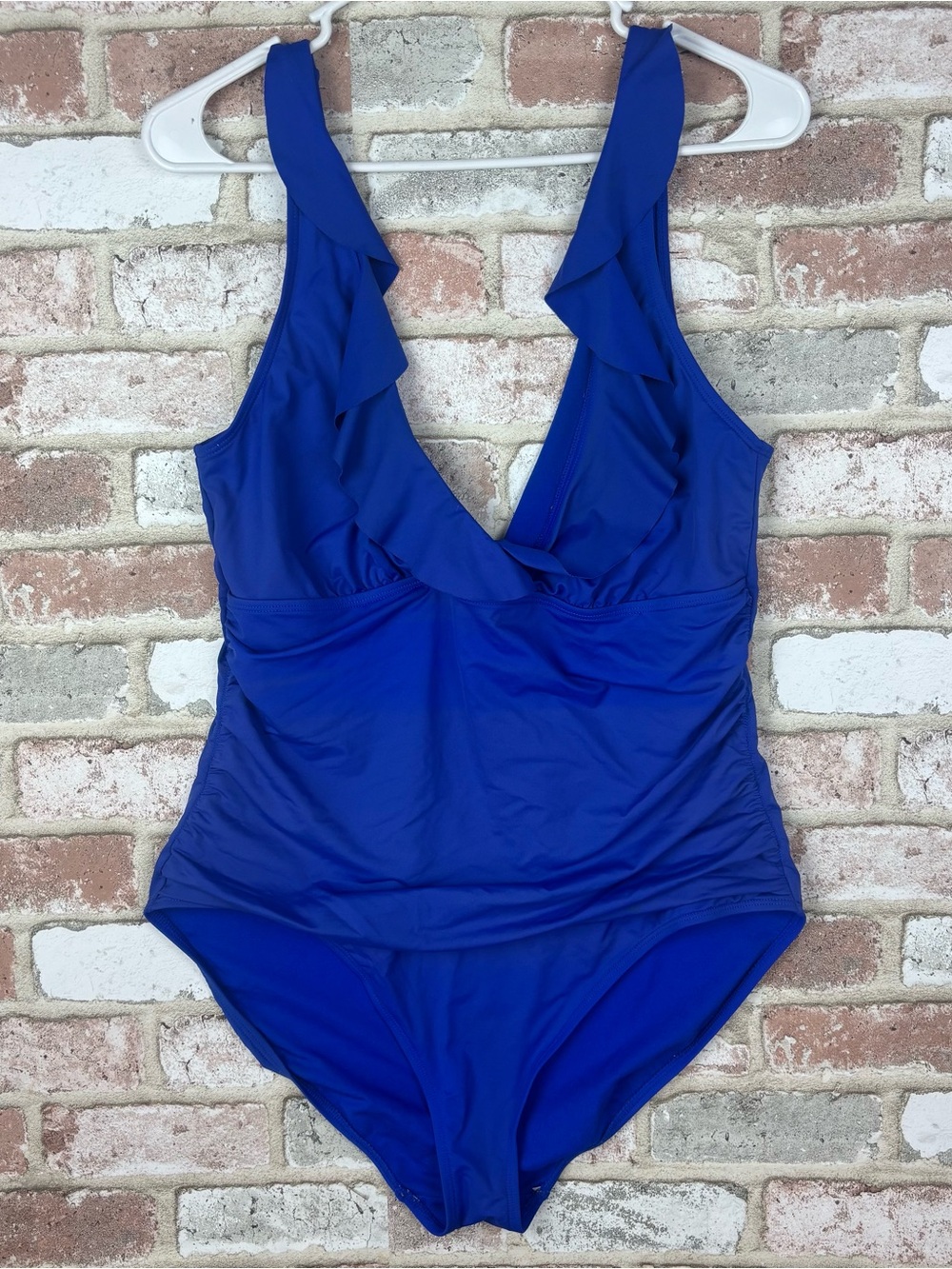 Lauren Ralph Lauren Royal Blue one piece swimsuit size 16 Ruffles